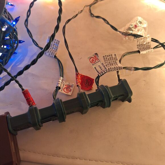 Christmas Lights Rolls Bundle 5 Strings Multicolor White Blue Red Carrying Case - Picture 9 of 13